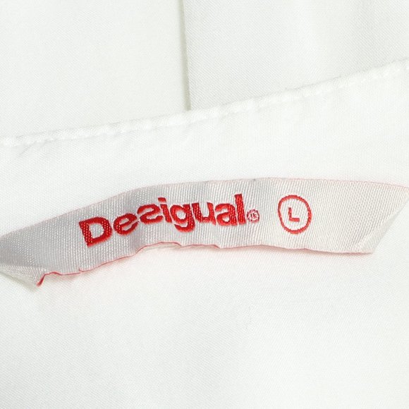 Desigual Floral Long Sleeve Shirt Size Women's L Pink White - Picture 6 of 11